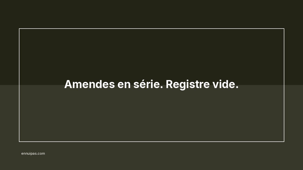 Avis d’amende de quartier, registre municipal vide, boîte aux lettres.