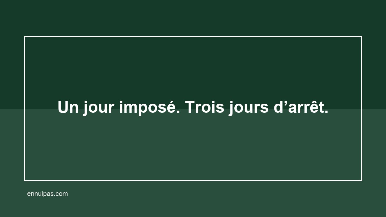 Ordonnance pliée, badge bureau, chaise vide un mardi.