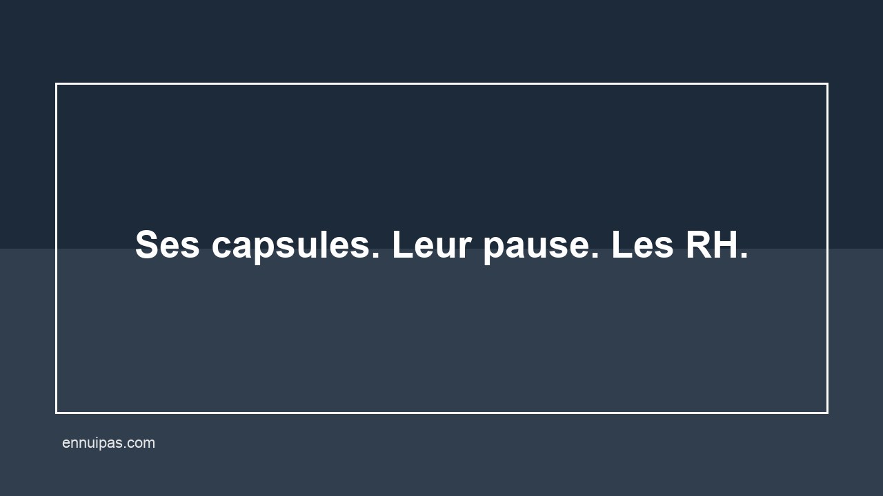 Boîte de capsules épicées scotchée, frigo de bureau, affiche RH.