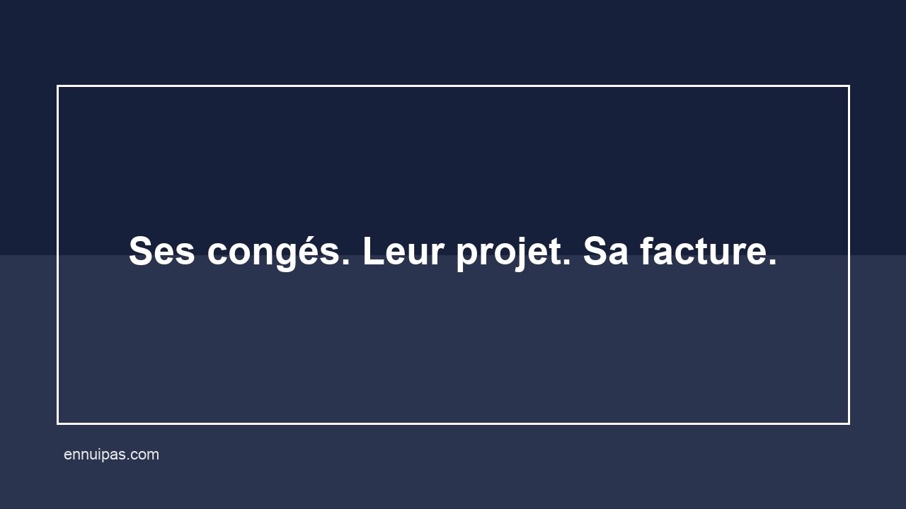 Calendrier de congés barré, billet d’avion, open space vide.